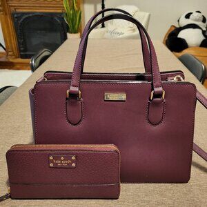 Kate Spade Maroon Purse and Wallet